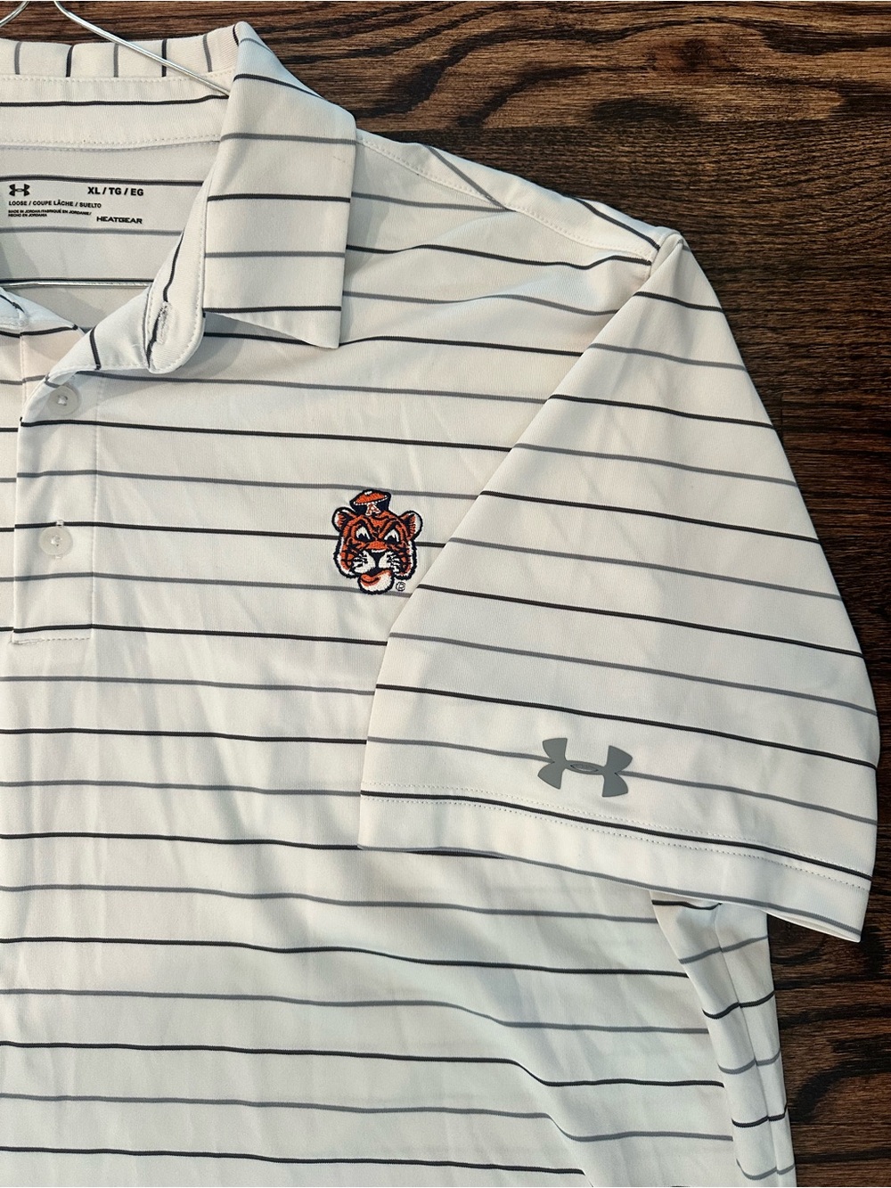 Under Armour Auburn Tigers HeatGear Striped Polo Size XL - Picture 5 of 7